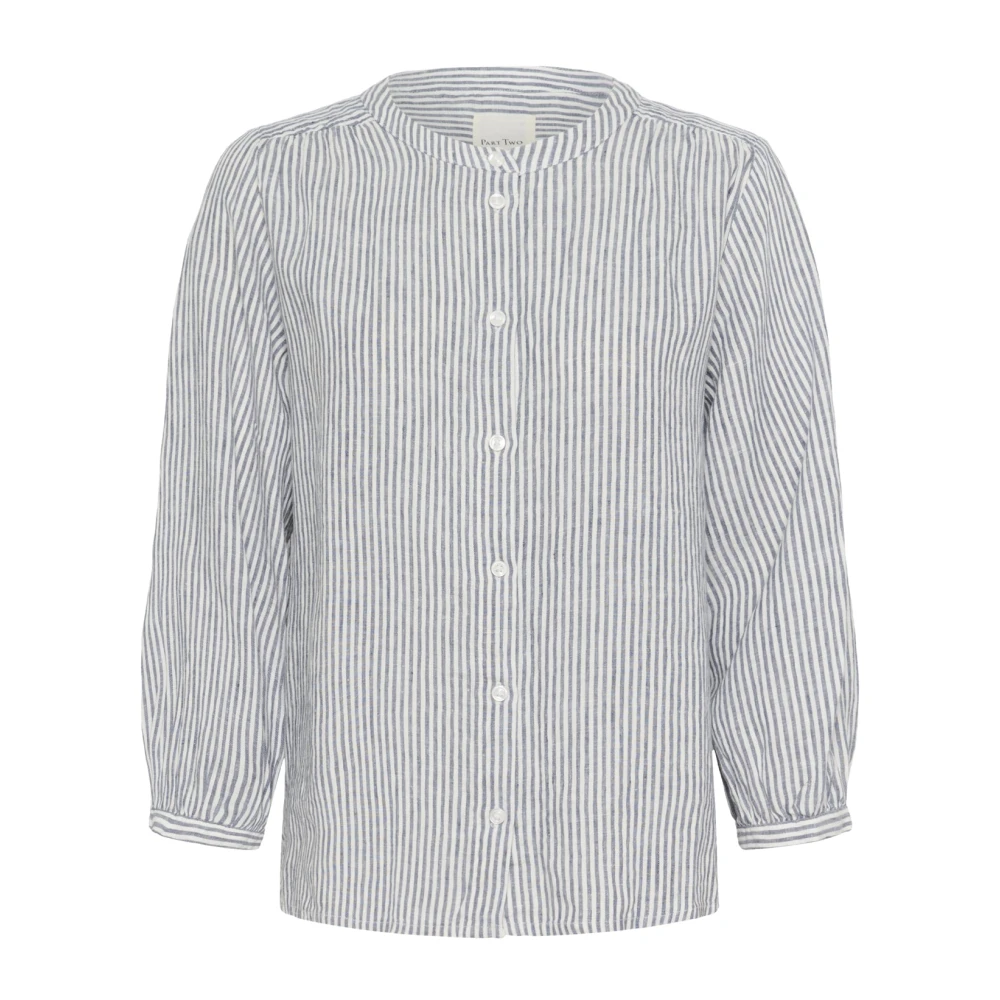 Part Two Women's Multicolor Blouses, Xs, Striped Ocean Blouse With 3/4 Sleeves