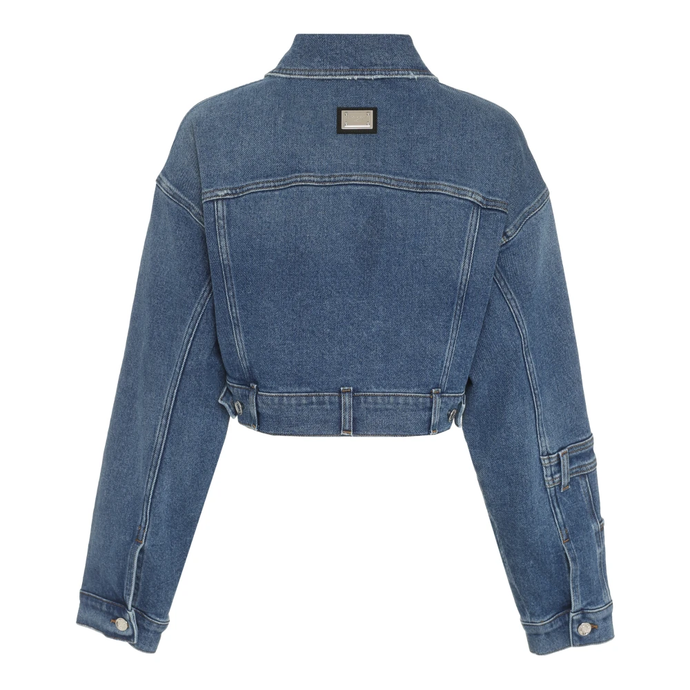 Dolce & Gabbana Patchwork Cropped Denim Jack Blue Dames