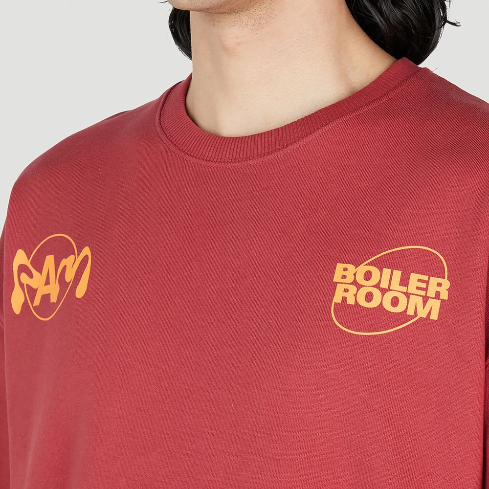 Boiler Room Logo Print Sweatershirt Red Heren