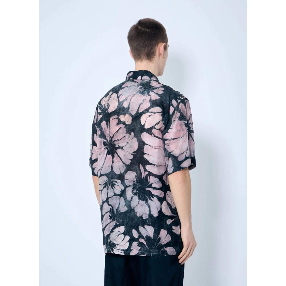 Dries Van Noten Bloemen Zijden Overhemd Multicolor Heren