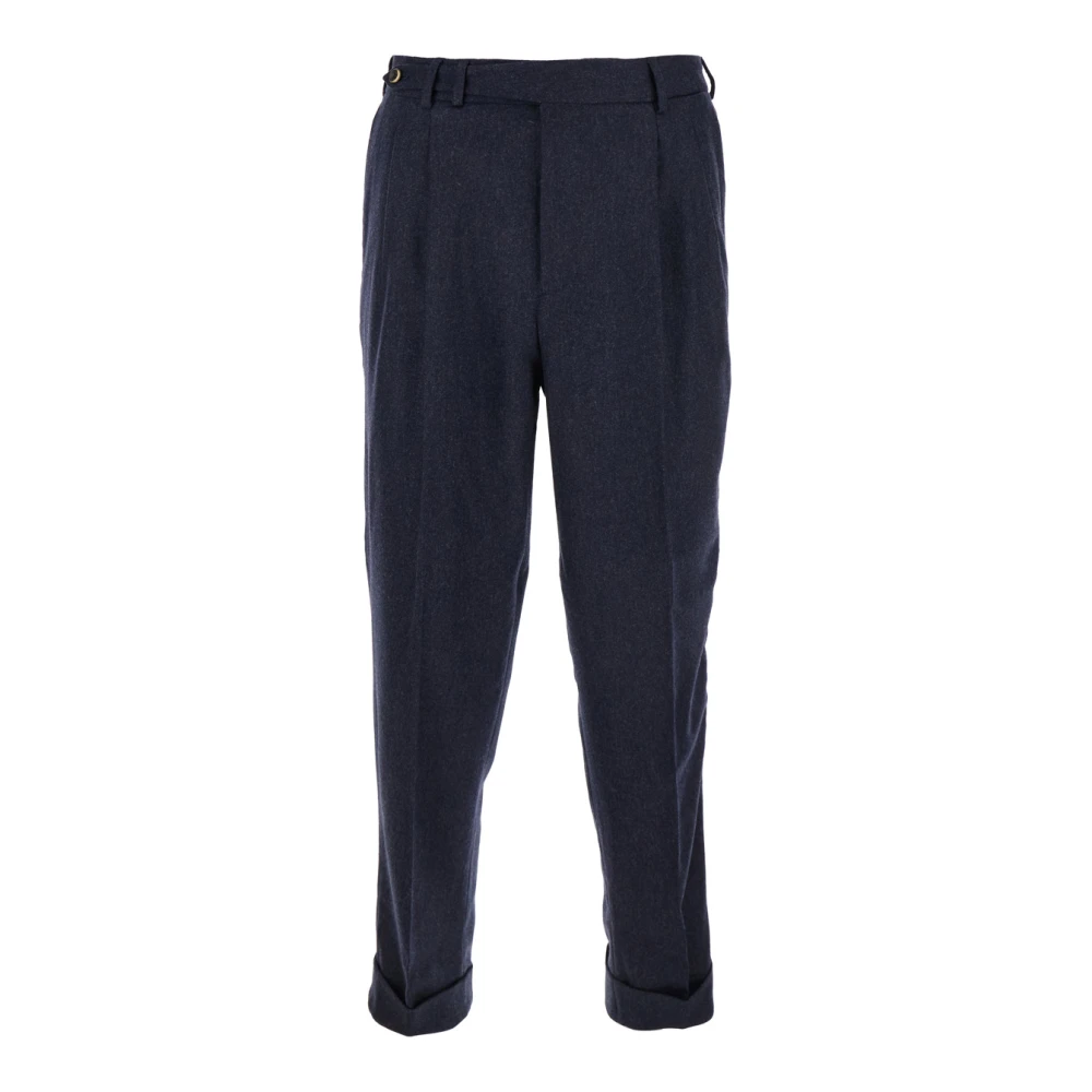 Pt Torino Men's Blue Slim-Fit Trousers
