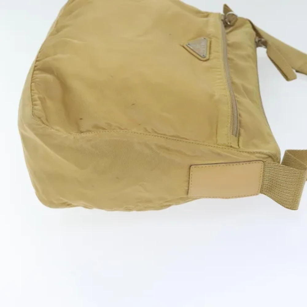 Prada Vintage Pre-owned Nylon prada-bags Beige Dames