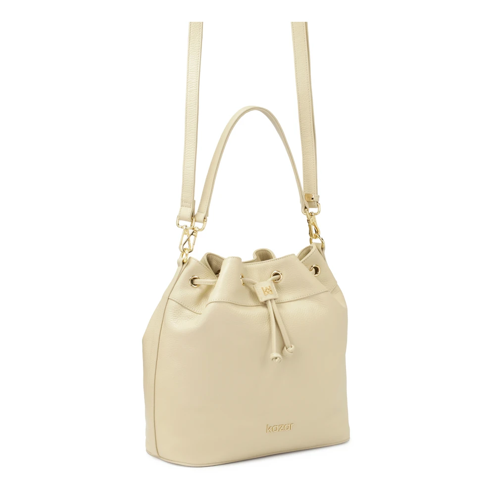 Kazar Crème tas portemonnee met twee banden Beige Dames