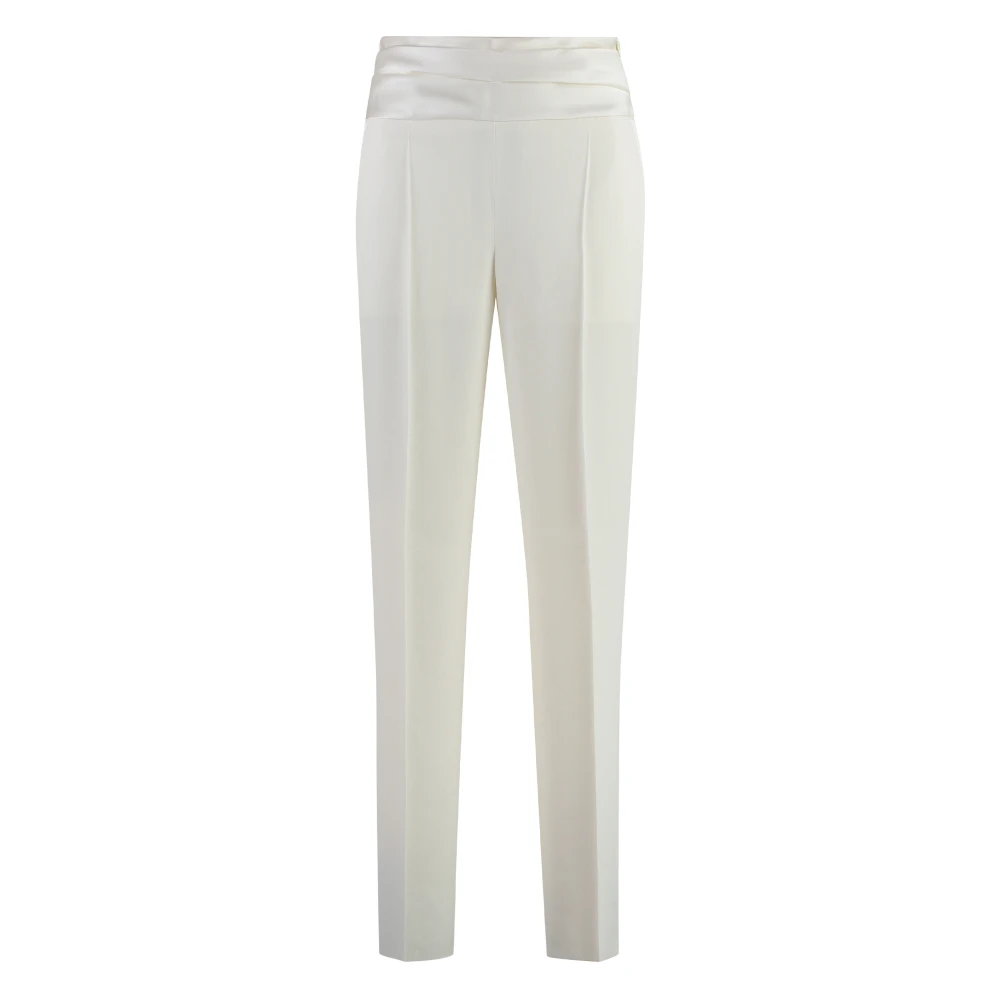 Hugo Boss Katoenen Straight-leg Broek met Achterzak Beige Dames