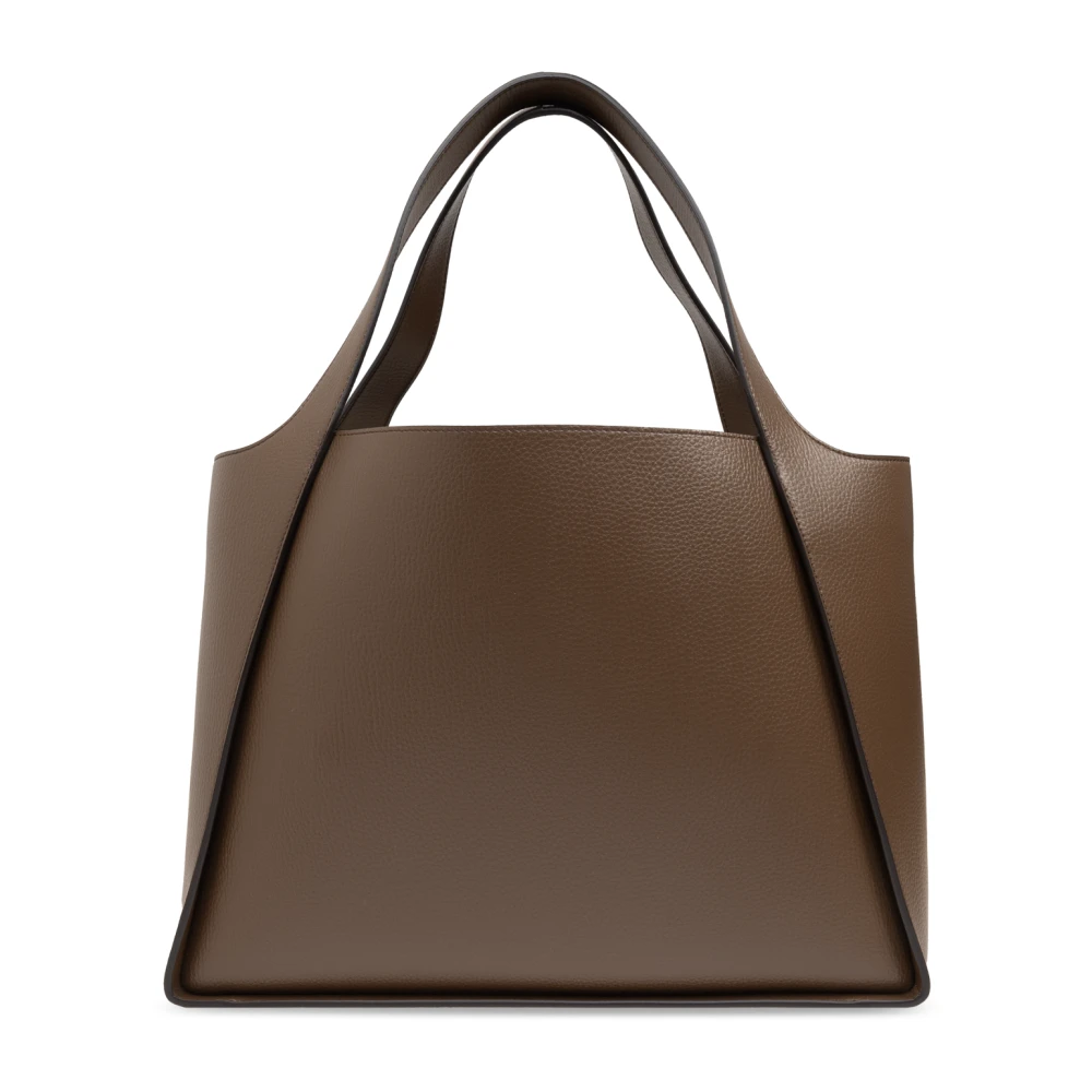 Stella Mccartney Logo Tote Shopper Tas Brown Dames