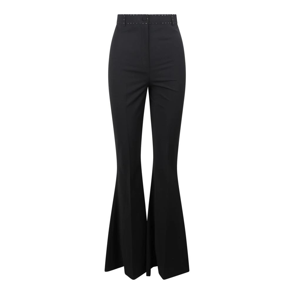 Hebe Studio Zwarte wollen broek met kristallen Black Dames