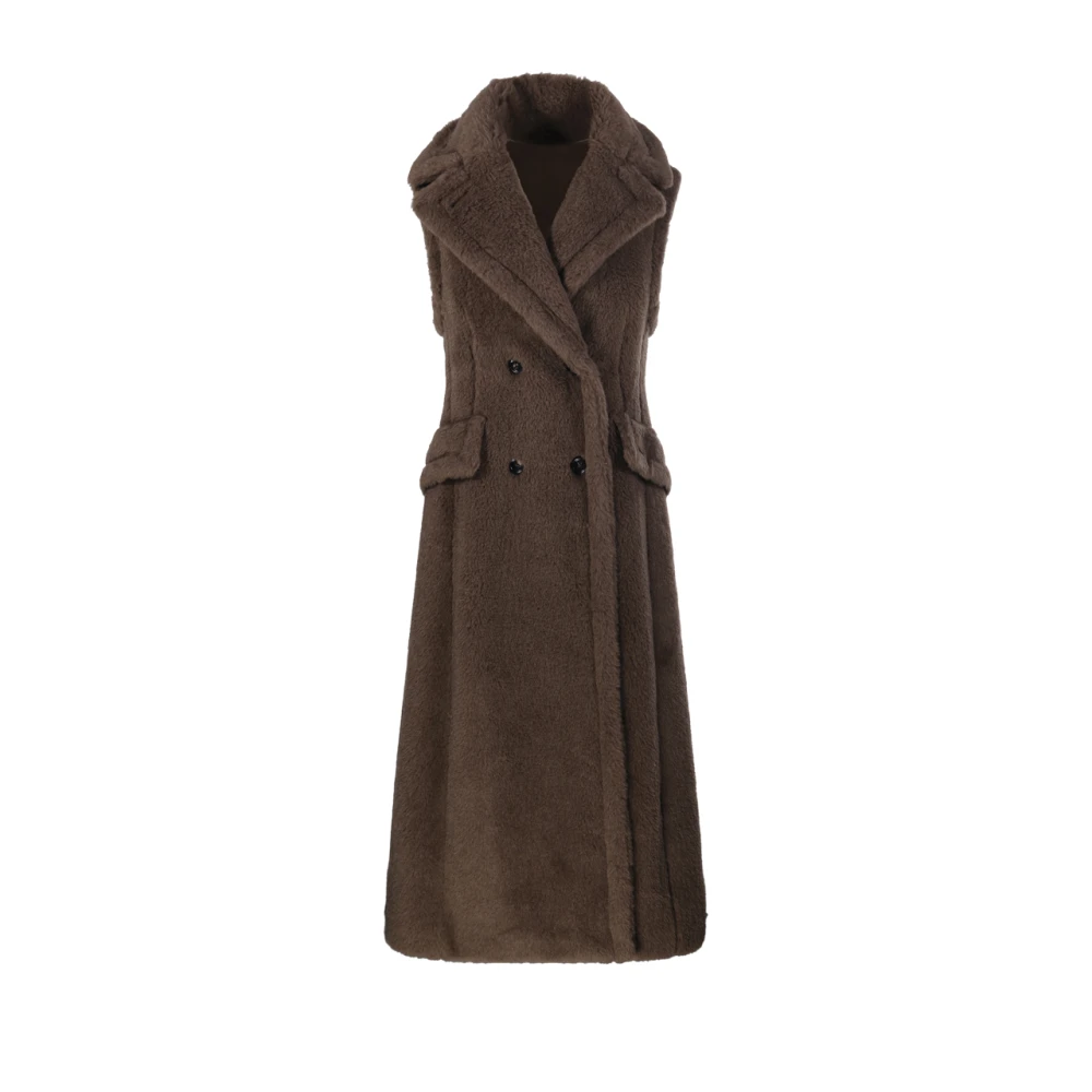 Max Mara Brown Sleeveless Coat In Bronze - Female - Waistcoats - S - Jackets