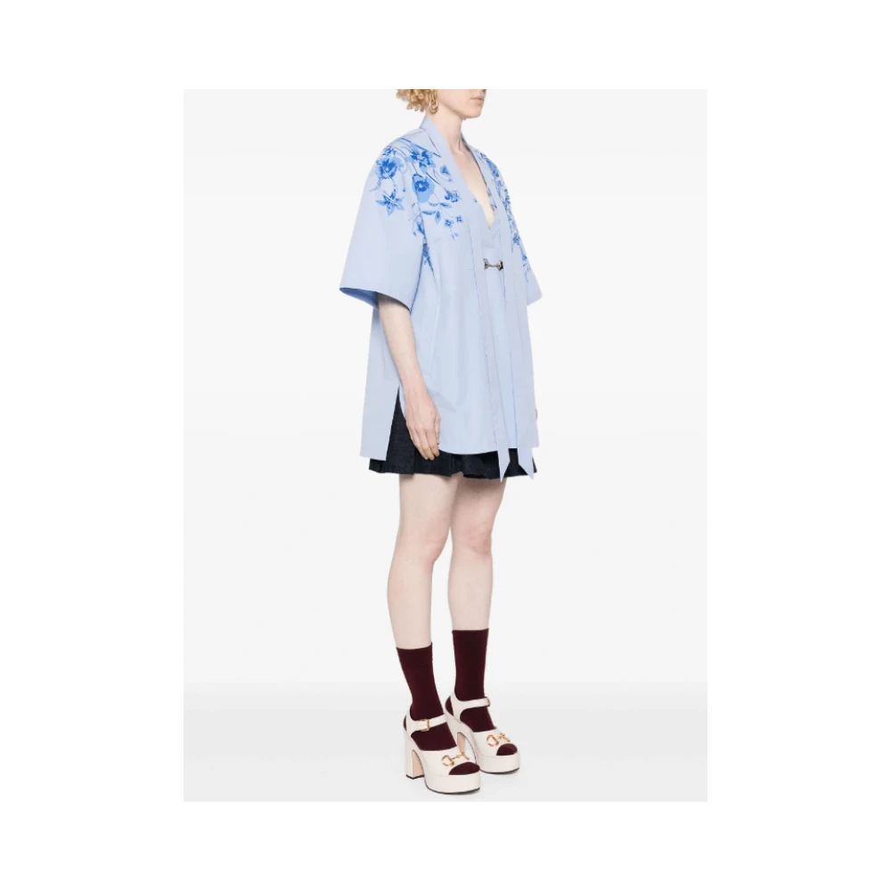 Gucci Fiori E Insetti Jurk Blue Dames