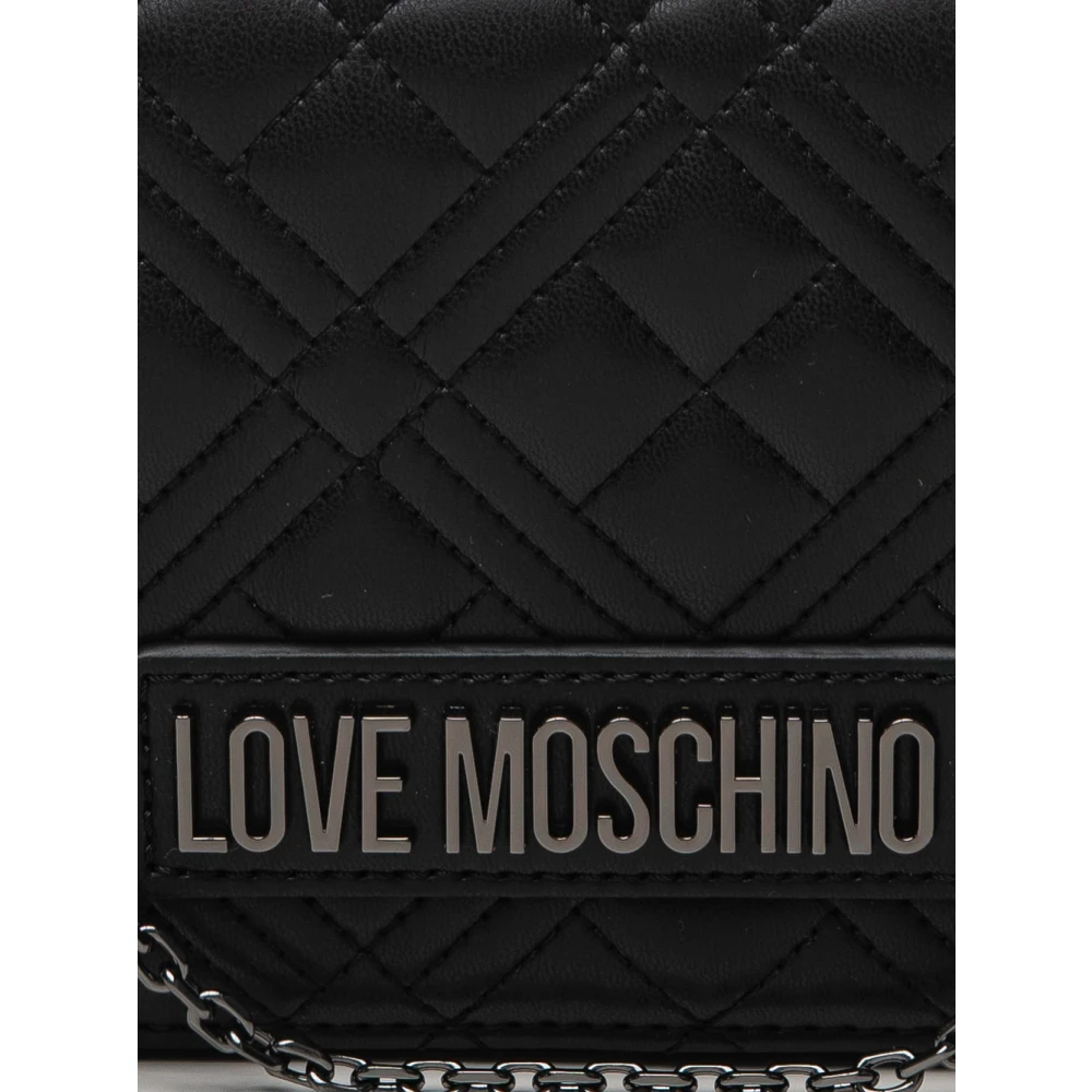 Love Moschino Gewatteerde Logo Schoudertas Black Dames