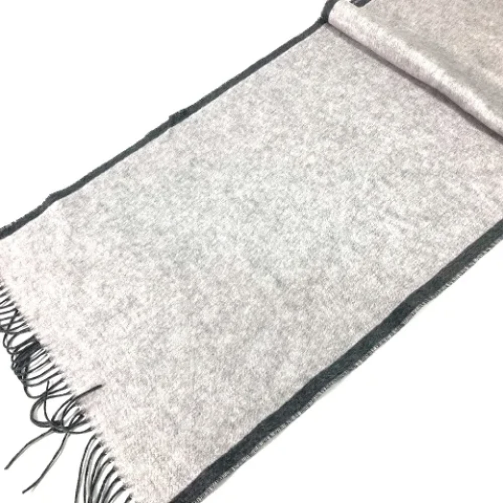Dior Vintage Pre-owned Silk scarves Gray Dames