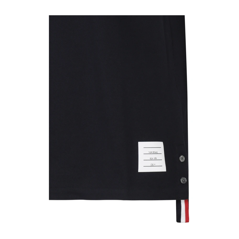 Thom Browne Zwarte Katoenen T-shirt Ronde Kraag Korte Mouwen Black Heren