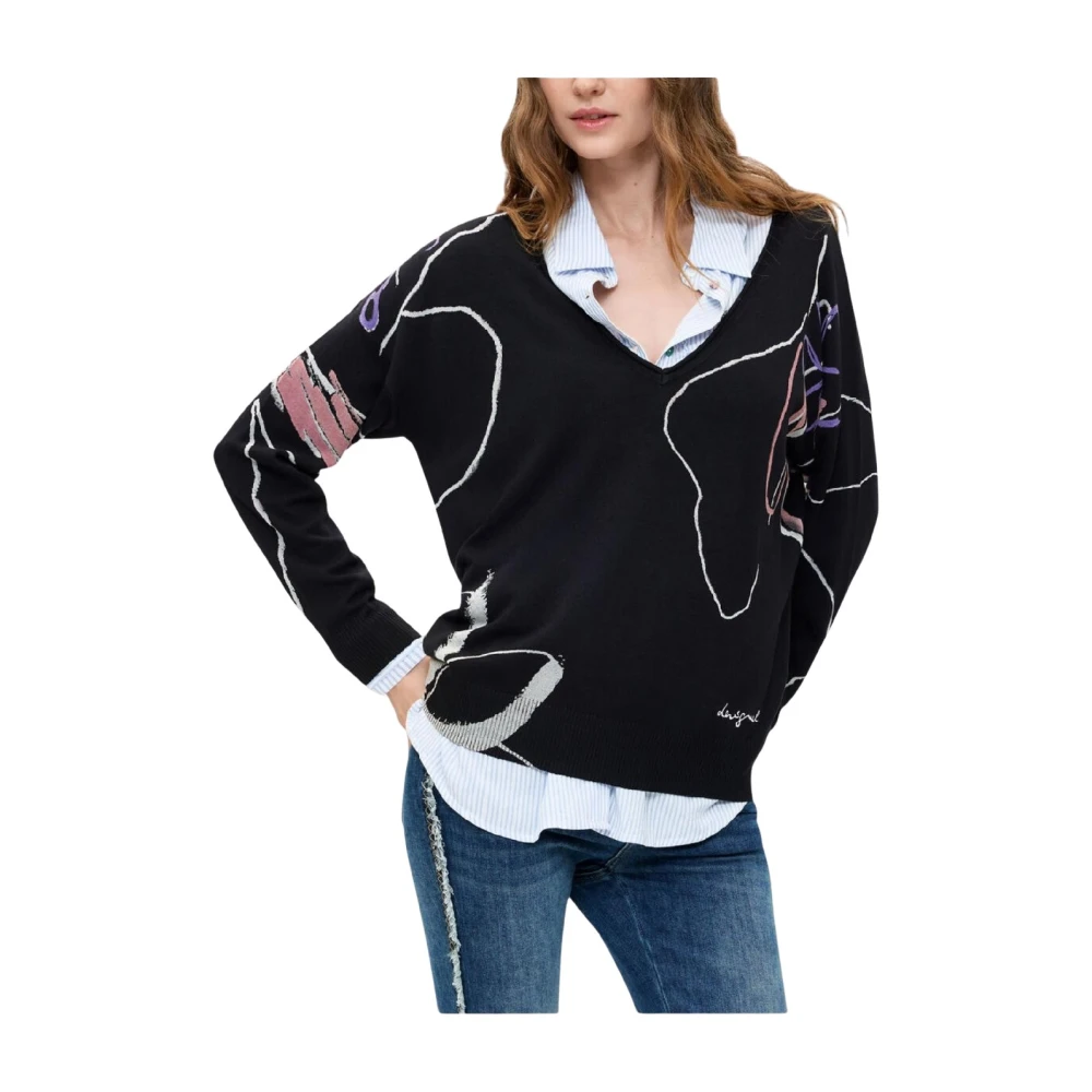 Desigual Damen Schwarz Pullover Femnaif Pullover Extra Klein - Bild 5