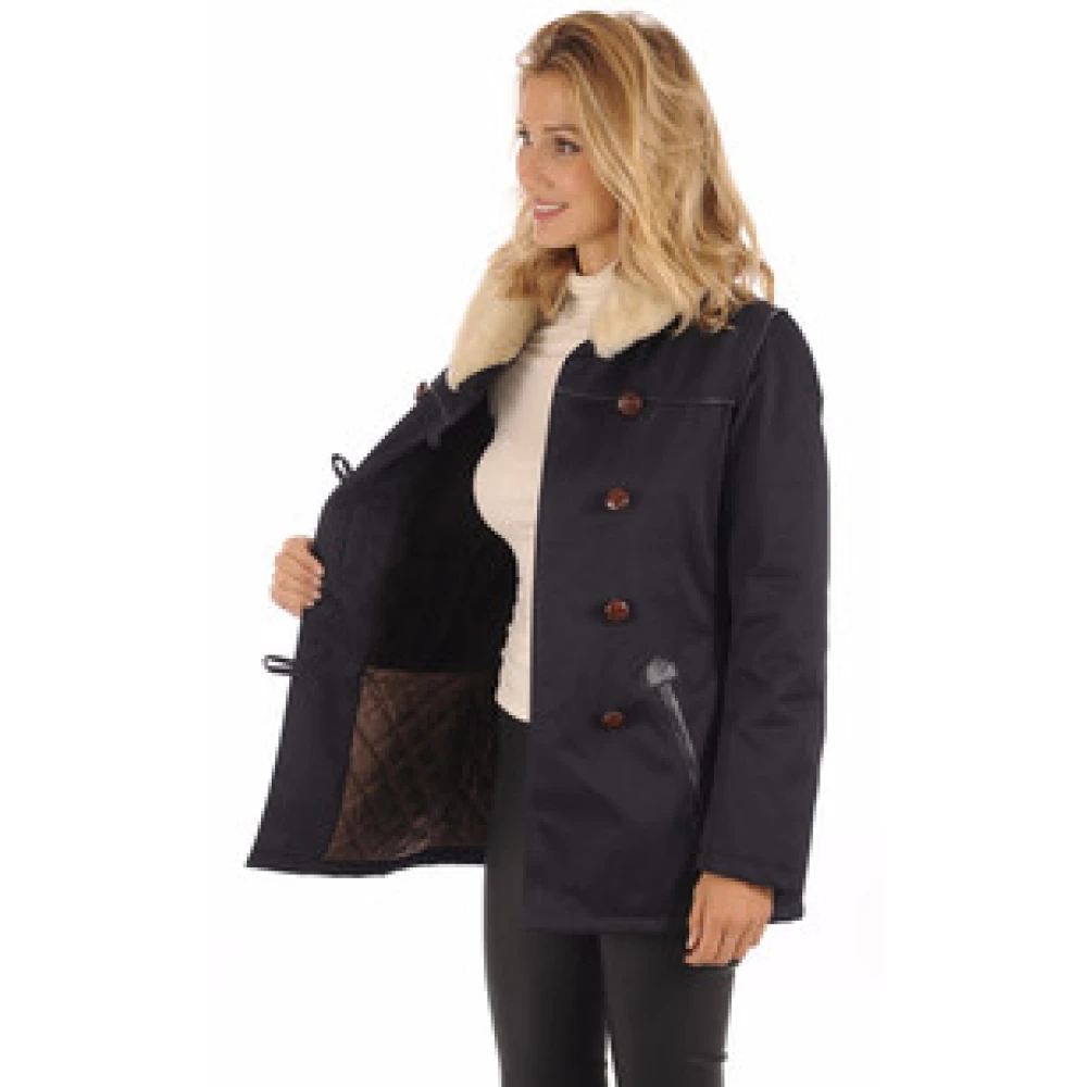 La Canadienne Blauwe Canadese militaire parka jas Blue Dames