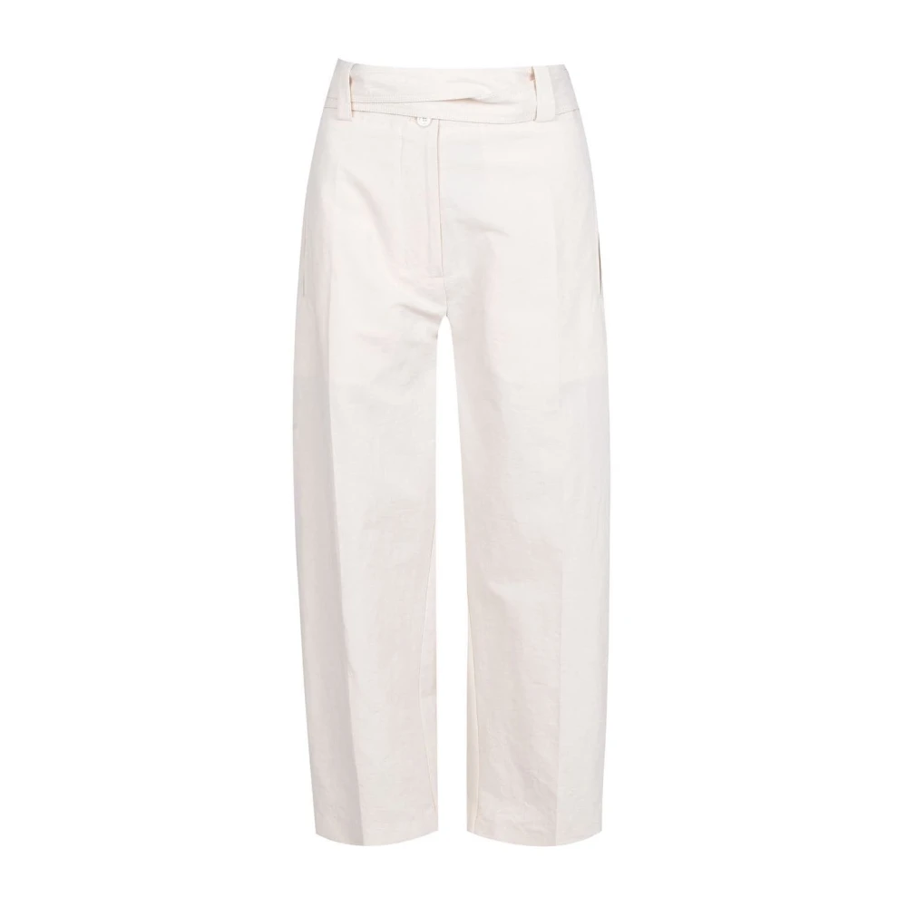 Moncler Women's Beige Genius 1952 Belted Cropped Pants