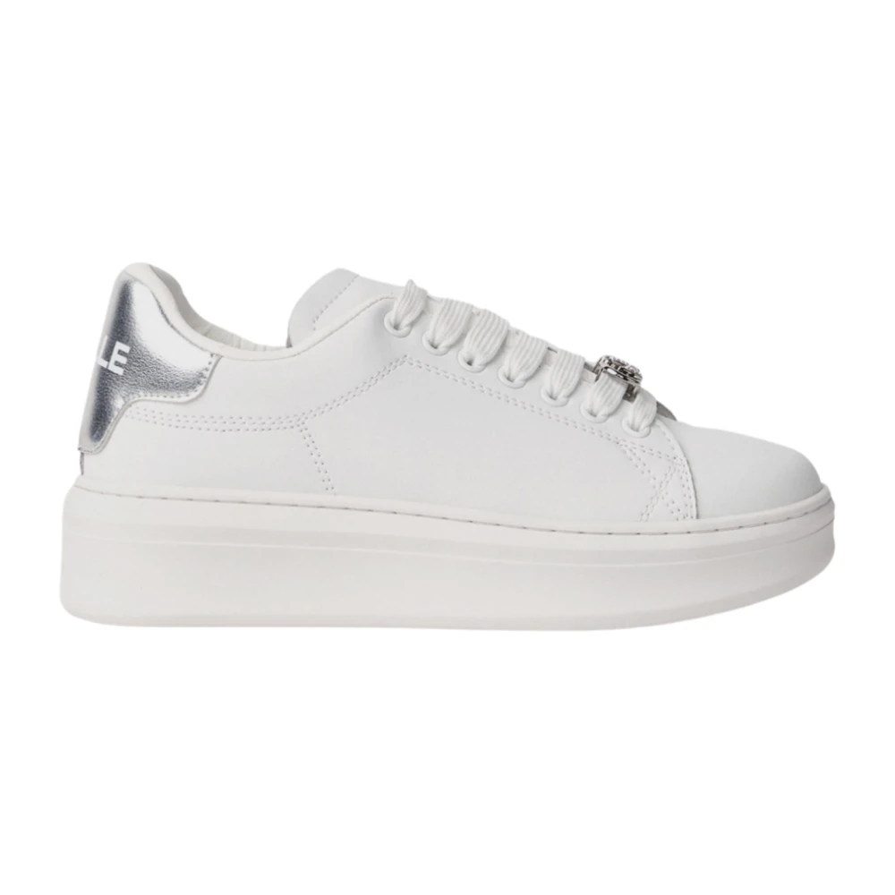 Gaëlle Paris Witte Leren Sneakers met Zilveren Details Dames Schoenen