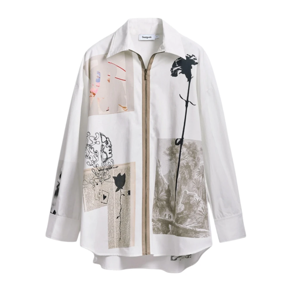 Desigual Lange katoenen damesoverhemd Multicolor Dames