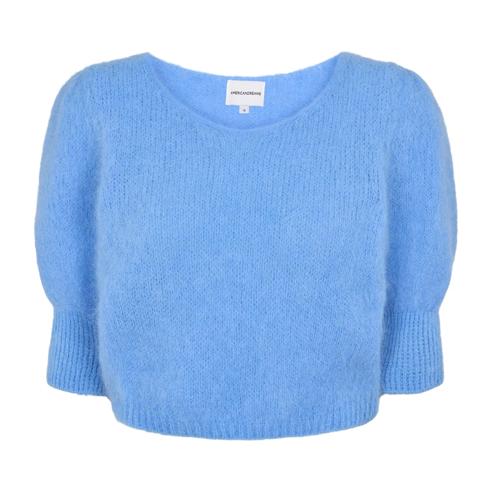 American Dreams Himmelblå Alpacka Pullover Blue, Dam