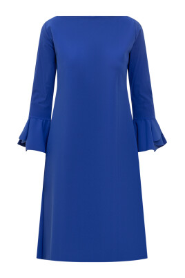 robe-midi-bleue-avec-volants