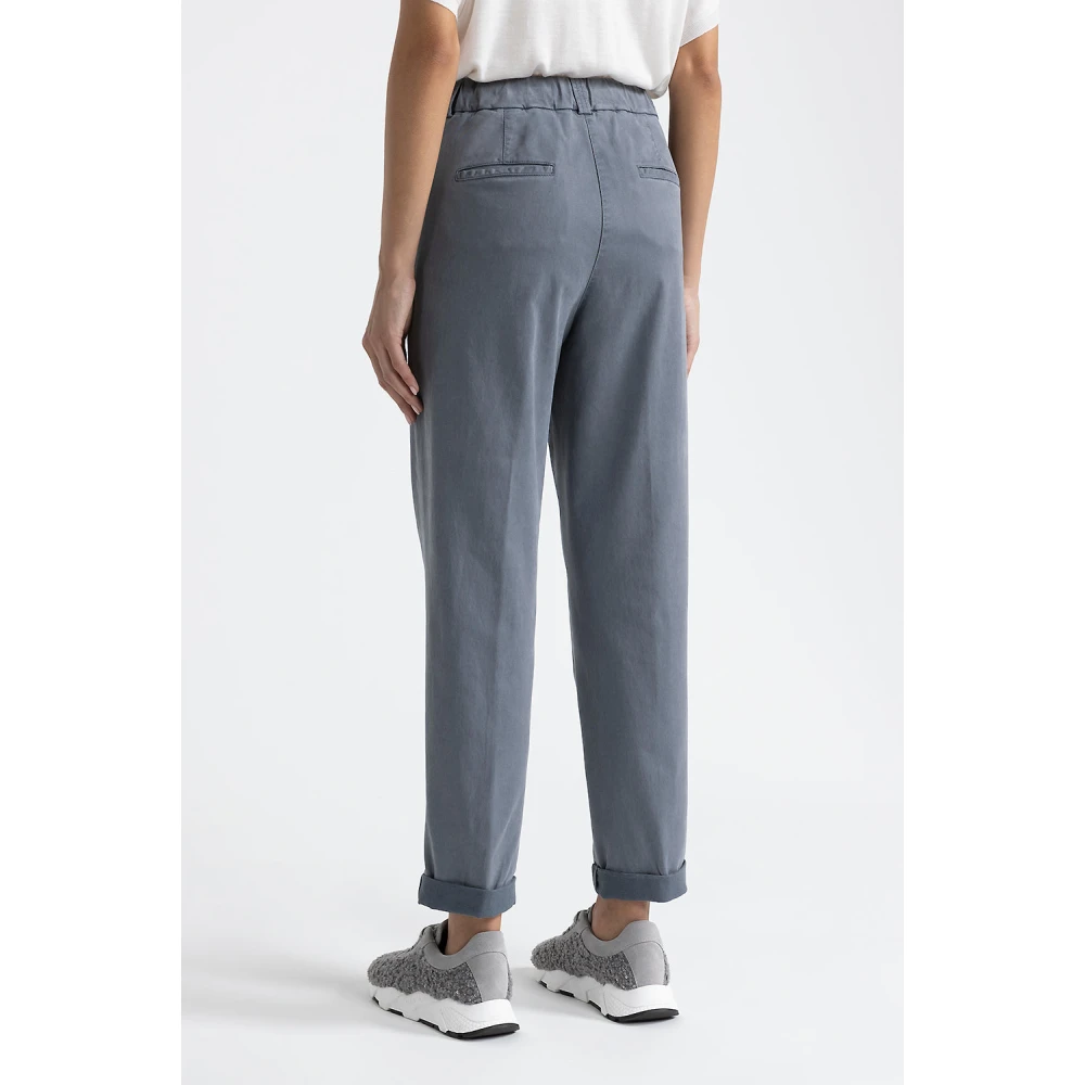 PESERICO Perzikkleurige gabardine wortelbroek Gray Dames