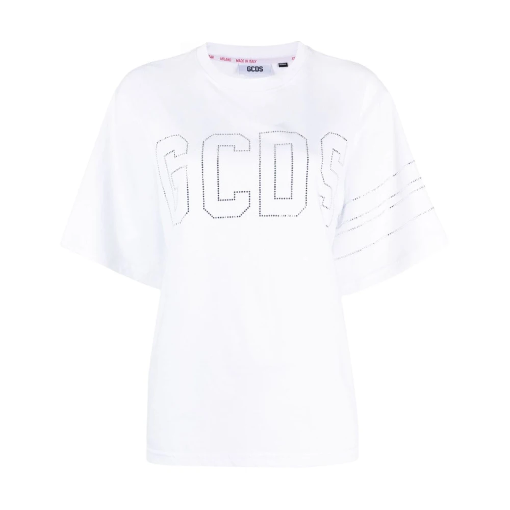 Gcds Wit Logo T-Shirt Stijlvolle Upgrade White Dames