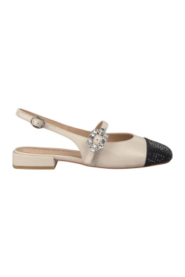 Combi slingback sko