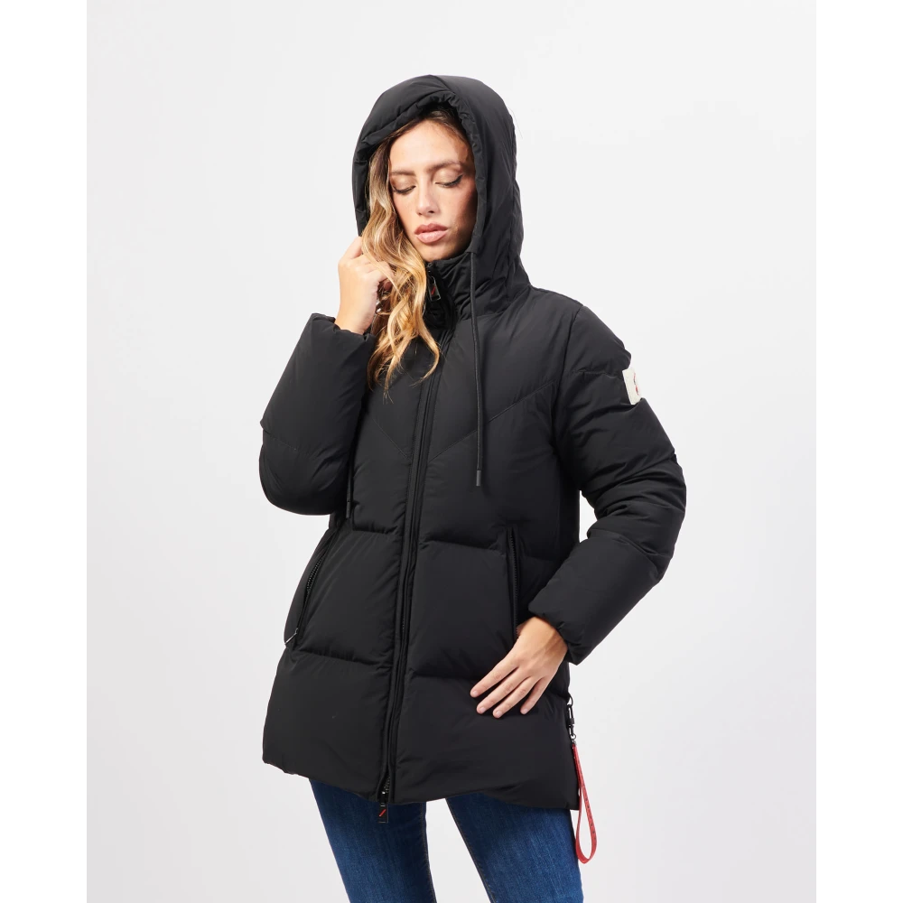Afterlabel Zwarte Stretch Nylon Pufferjas Black Dames