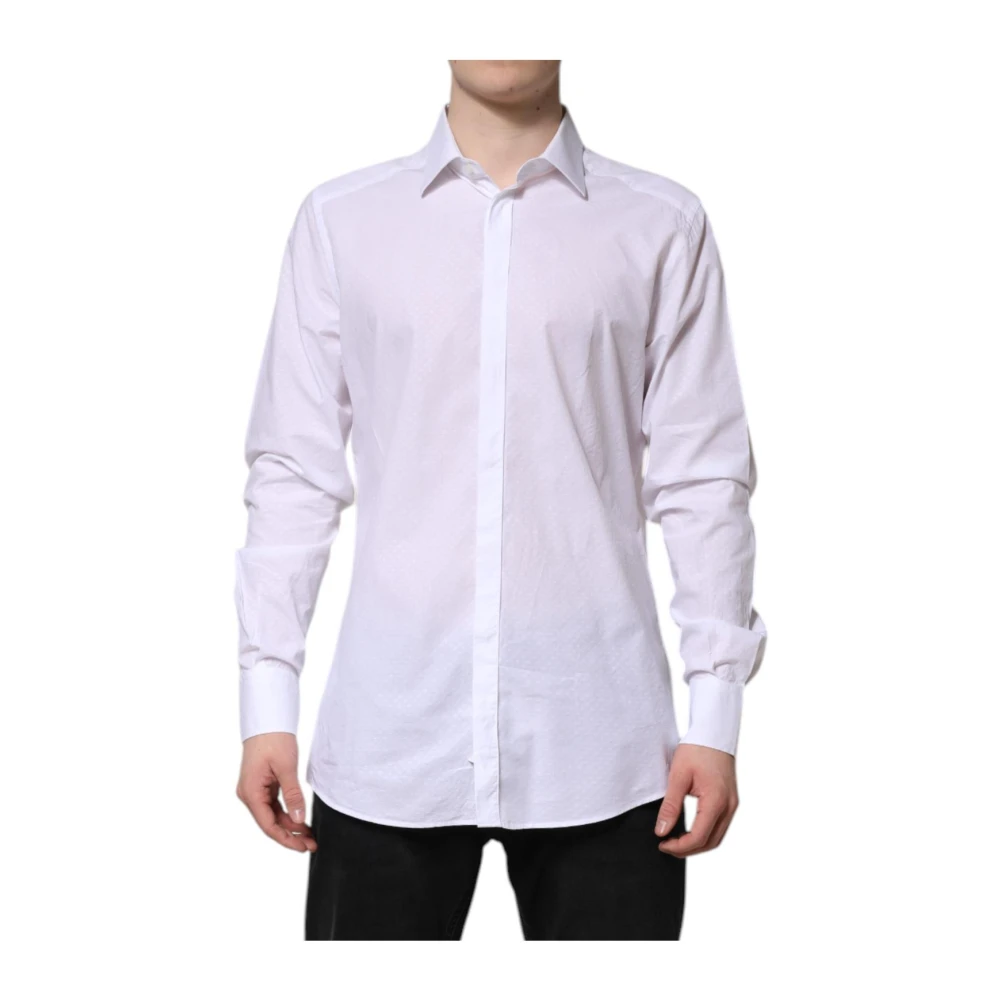 Dolce & Gabbana Men's White Formal Shirts, 2XL, Classic Cotton Dress Shirt
