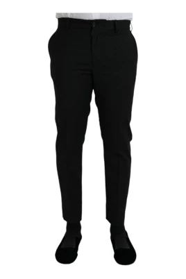 Svart Slim-Fit Ull Kjolbyxor