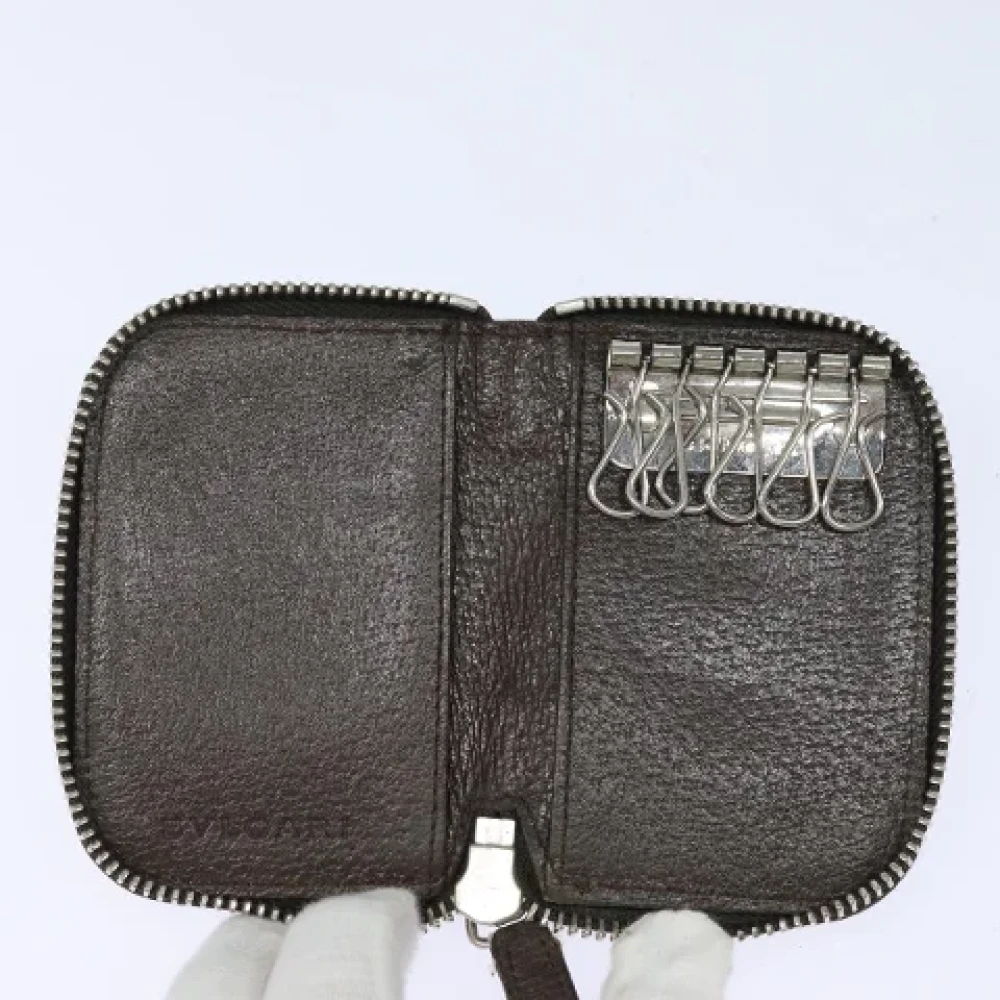 Bvlgari Vintage Pre-owned Canvas wallets Gray Dames