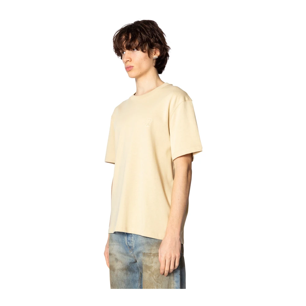 Ami Paris Klassiek geëmbosseerd T-shirt in gember Orange Heren