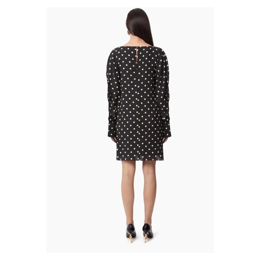 Nina Ricci Zwarte Gerimpelde Mouw Mini Jurk Black Dames
