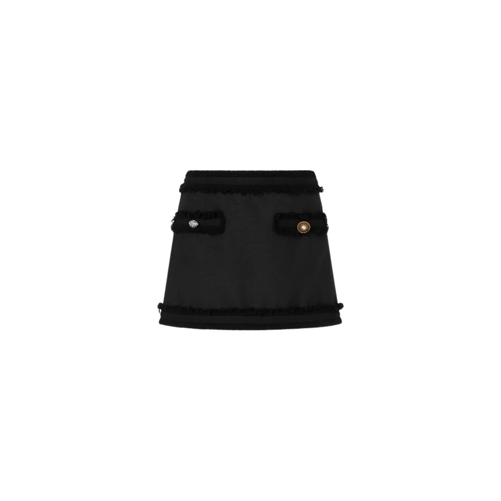 Moschino Women's Black Stretch Bouclé Miniskirt