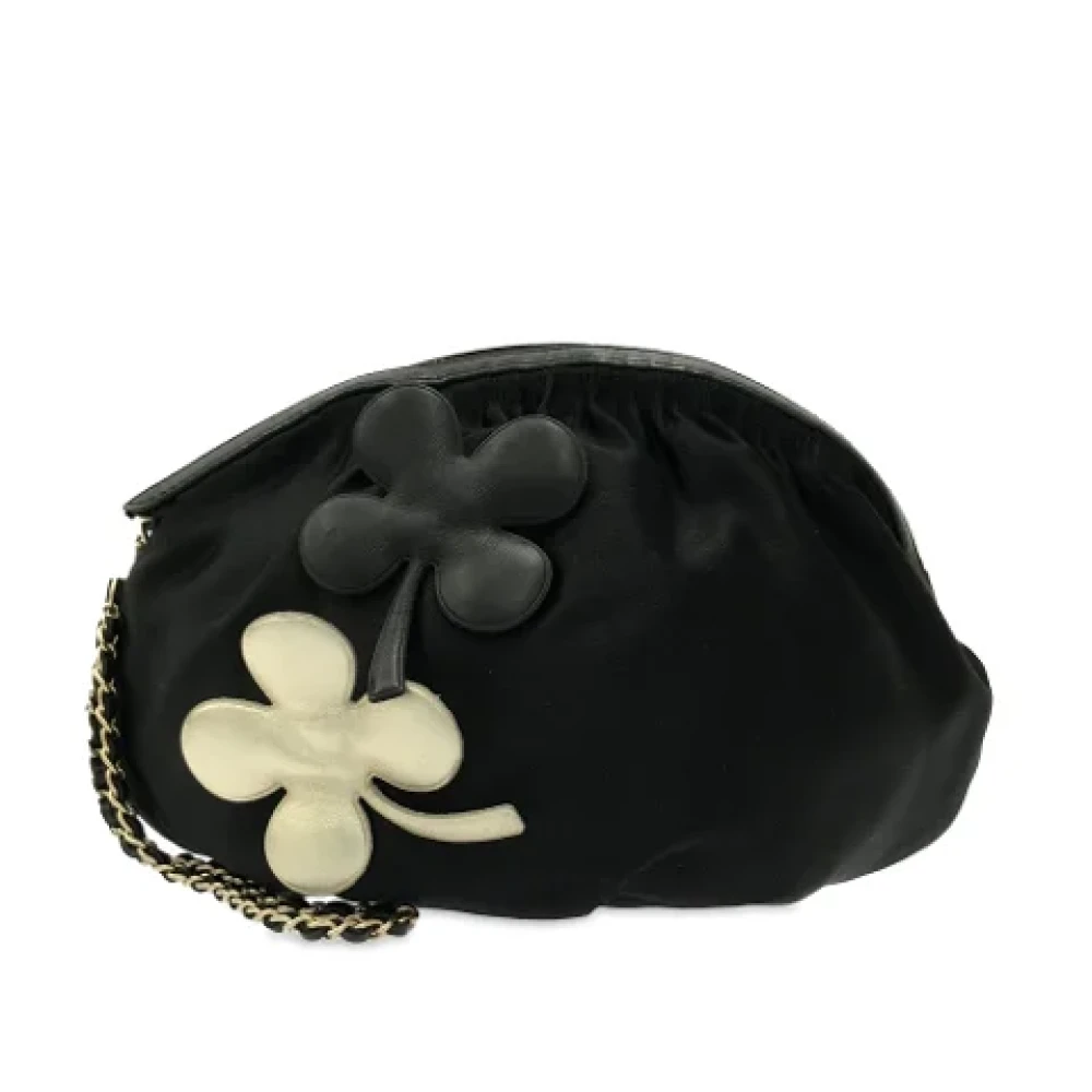 Chanel Vintage Pre-owned Canvas clutches Black Dames