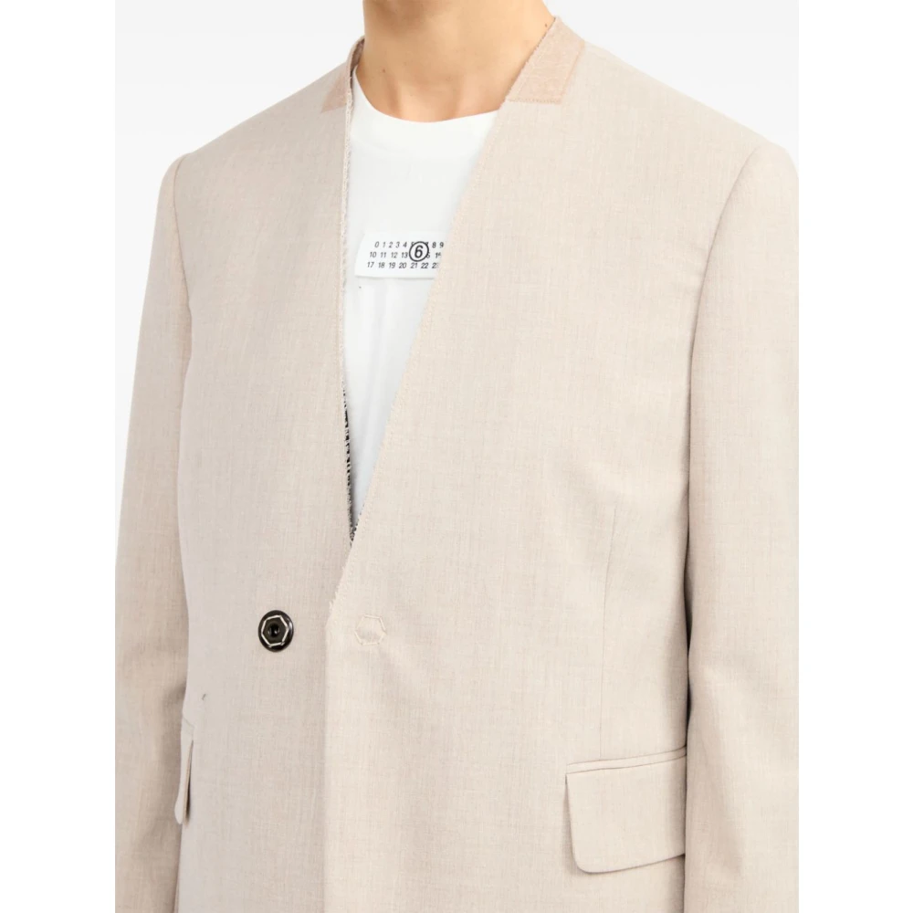 MM6 Maison Margiela Single-breasted Jas Beige Dames