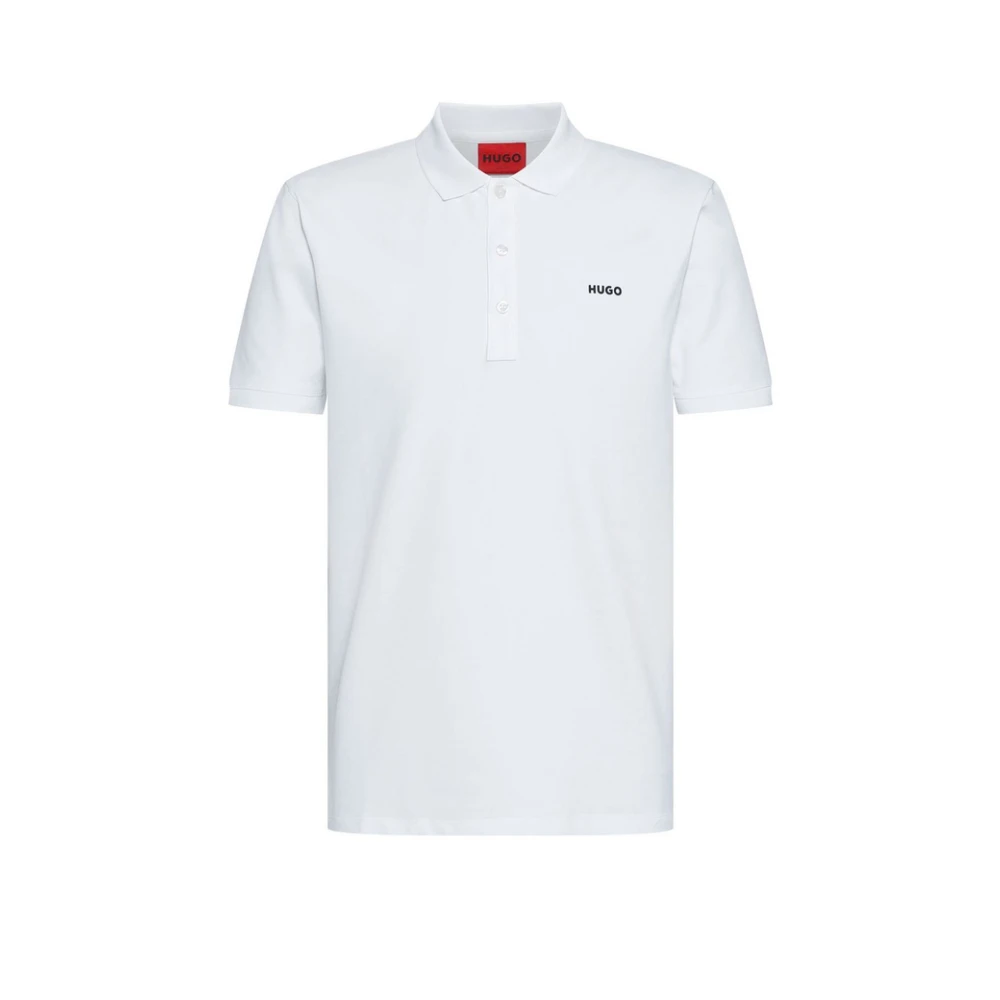 Hugo Boss Heren Polo Shirt met Contrast Logo White Heren