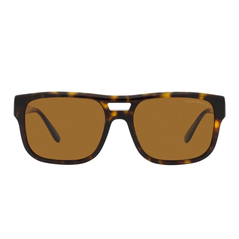 Emporio Armani Unisex Multicolor Sunglasses,, Rectangular Polarized Sunglasses Brown Havana Medium