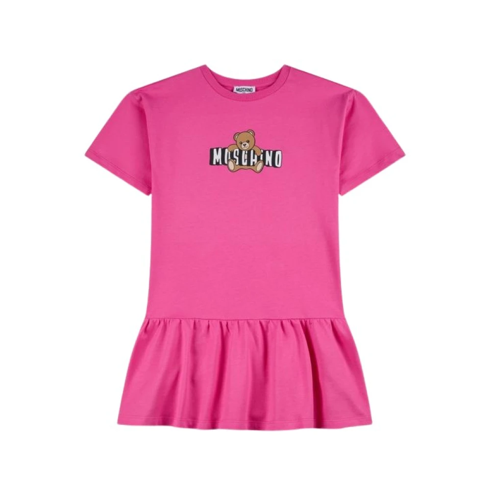Moschino Pink Dresses, Female, 4 Y, Teddy Bear Cotton Jersey Dress