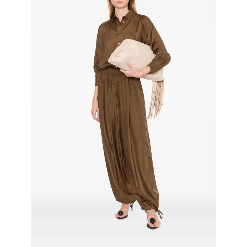 Philosophy di Lorenzo Serafini Zijden Habotai Gewassen Broek Brown Dames