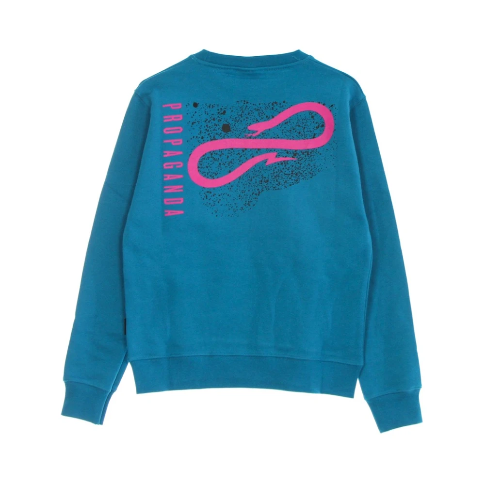 Propaganda Turquoise Crewneck Sweatshirt met Snake Logo Blue Heren