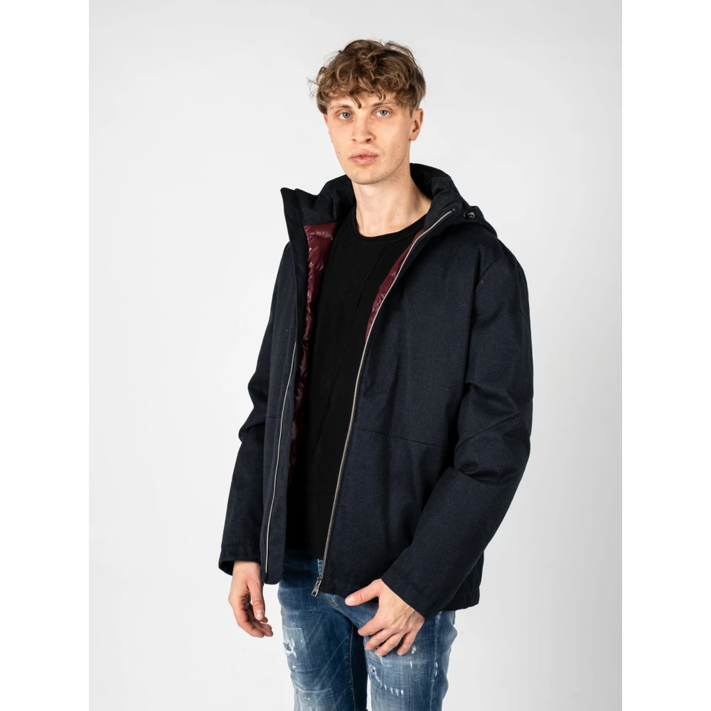 Geox Casual Jas met Afneembare Capuchon Blue Heren