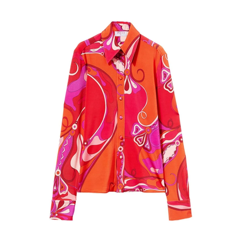 EMILIO PUCCI Grafische Print Knoopjurk Red Dames