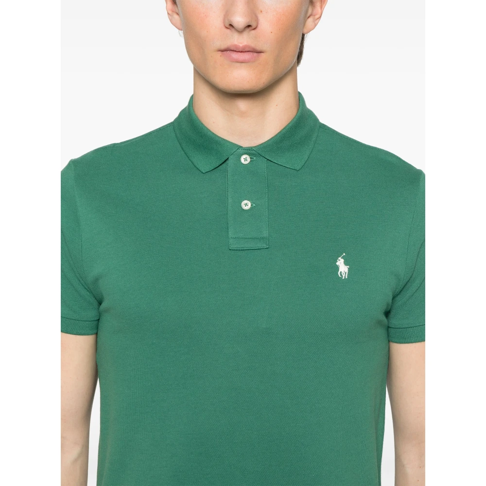 Polo Ralph Lauren Aangepaste Slim Fit Katoen Mesh Polo Green Heren