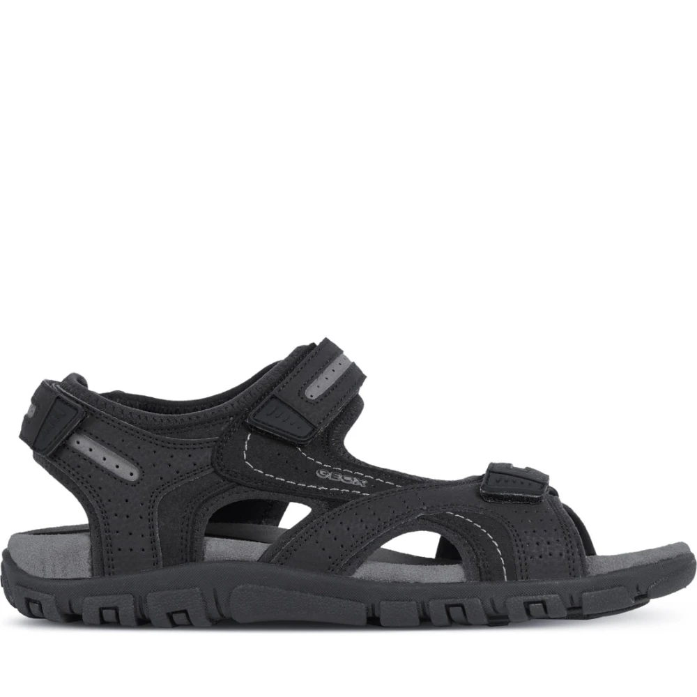 Geox Men's Black Flat Sandals For - Flat Sandals - 9 Uk - Shoes