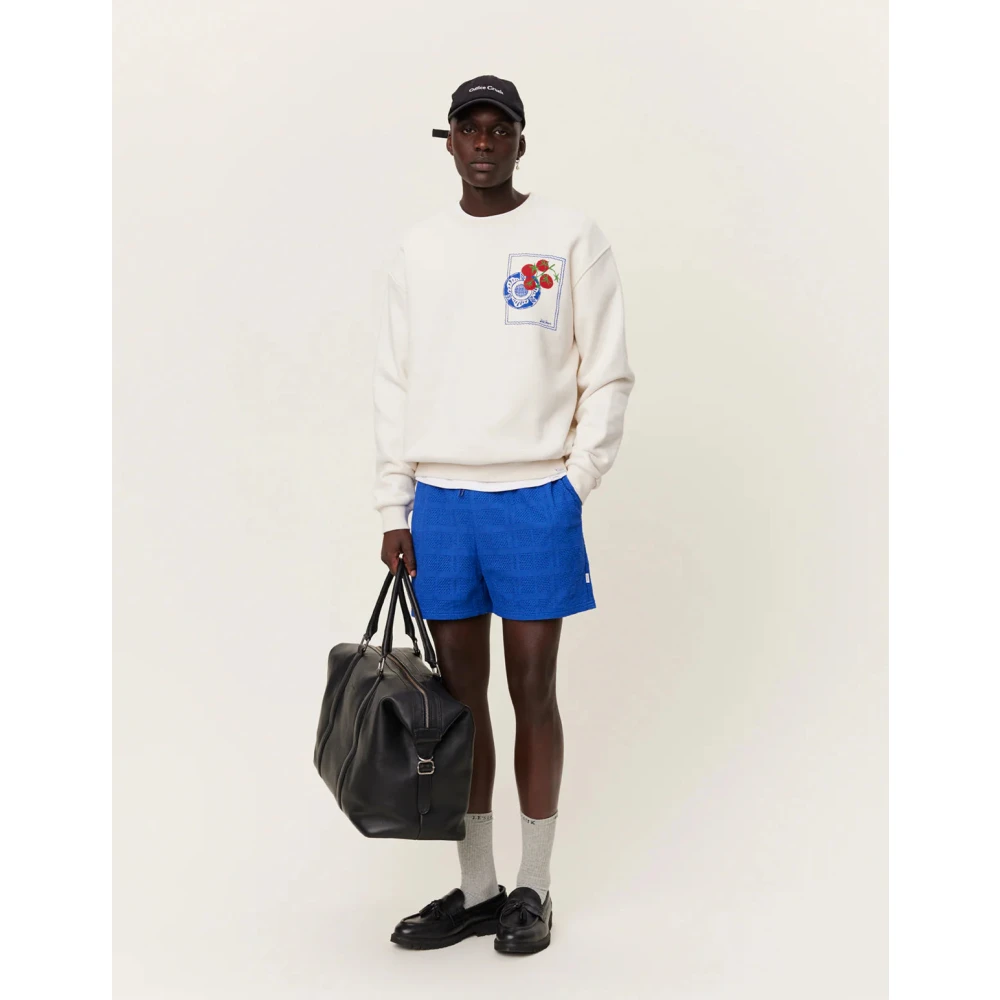 Les Deux Katoenen Crewneck Sweatshirt met Screen Print Beige Heren