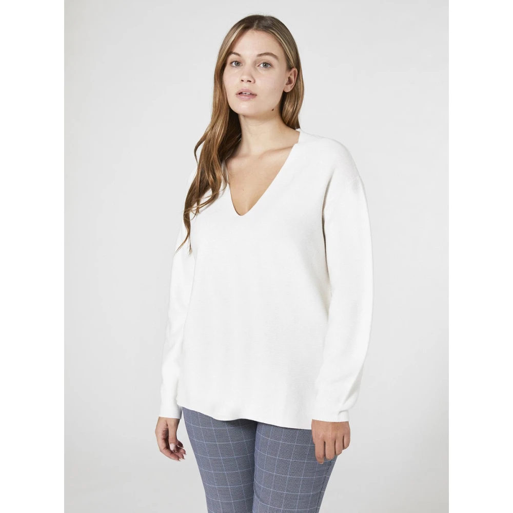Elena Mirò V-Hals Trui White Dames