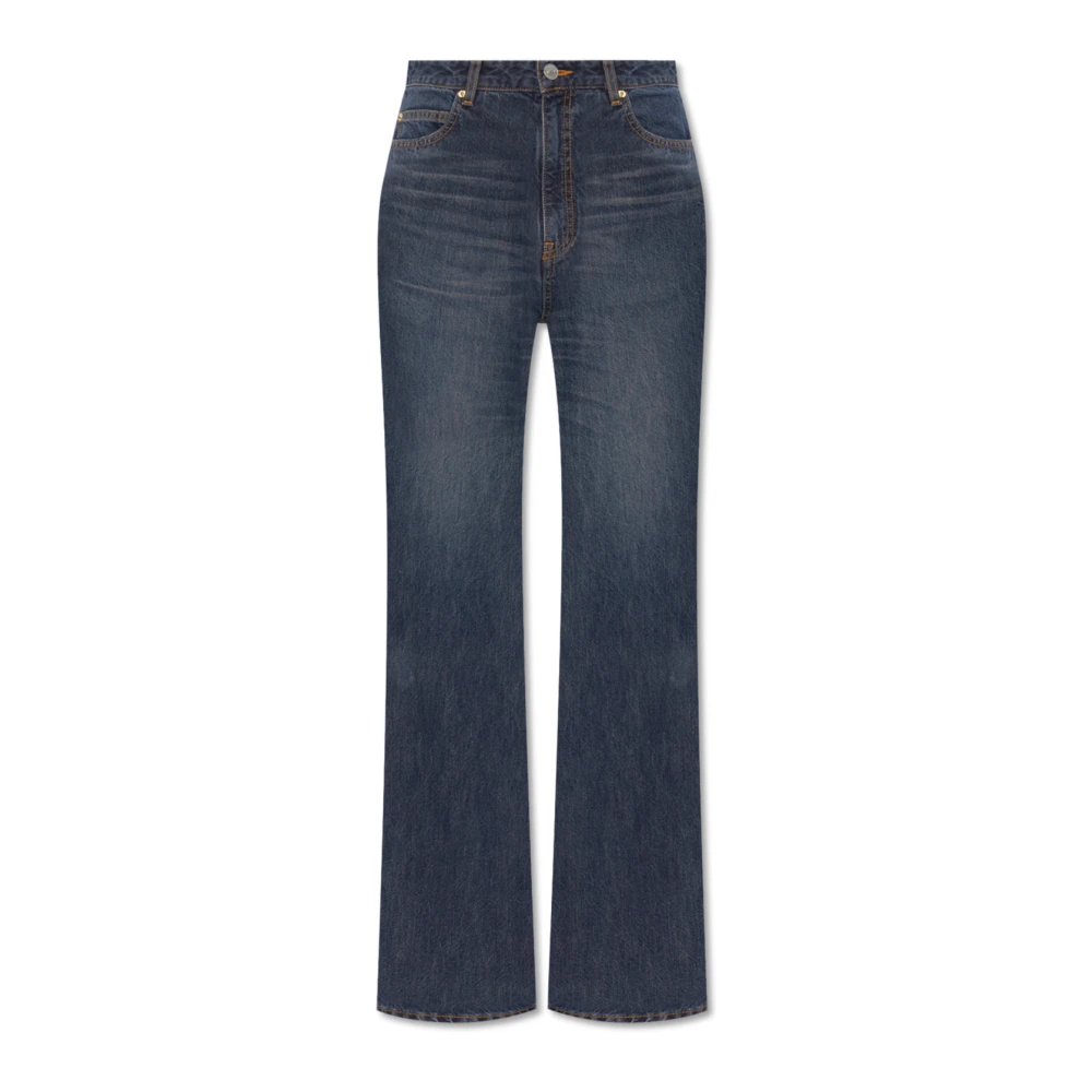 Balenciaga Flared Broek Blue Dames