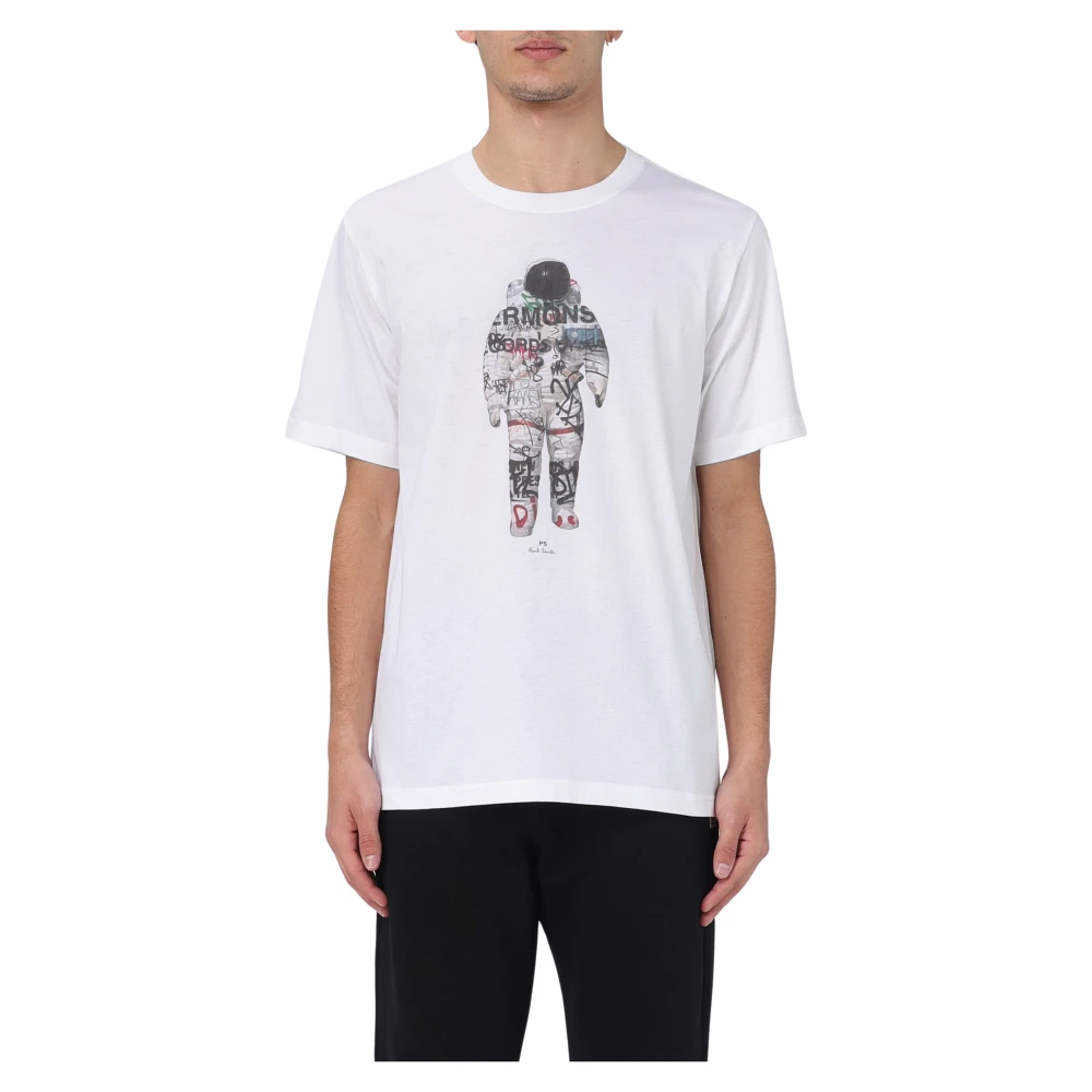 Paul Smith Astronaut Regular Fit T-Shirt White Heren