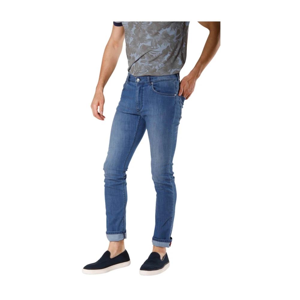 Mason's Slim Fit Stretch Denim Broek Blauw Blue Heren