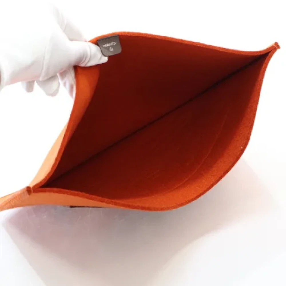 Hermès Vintage Pre-owned Leather clutches Orange Dames