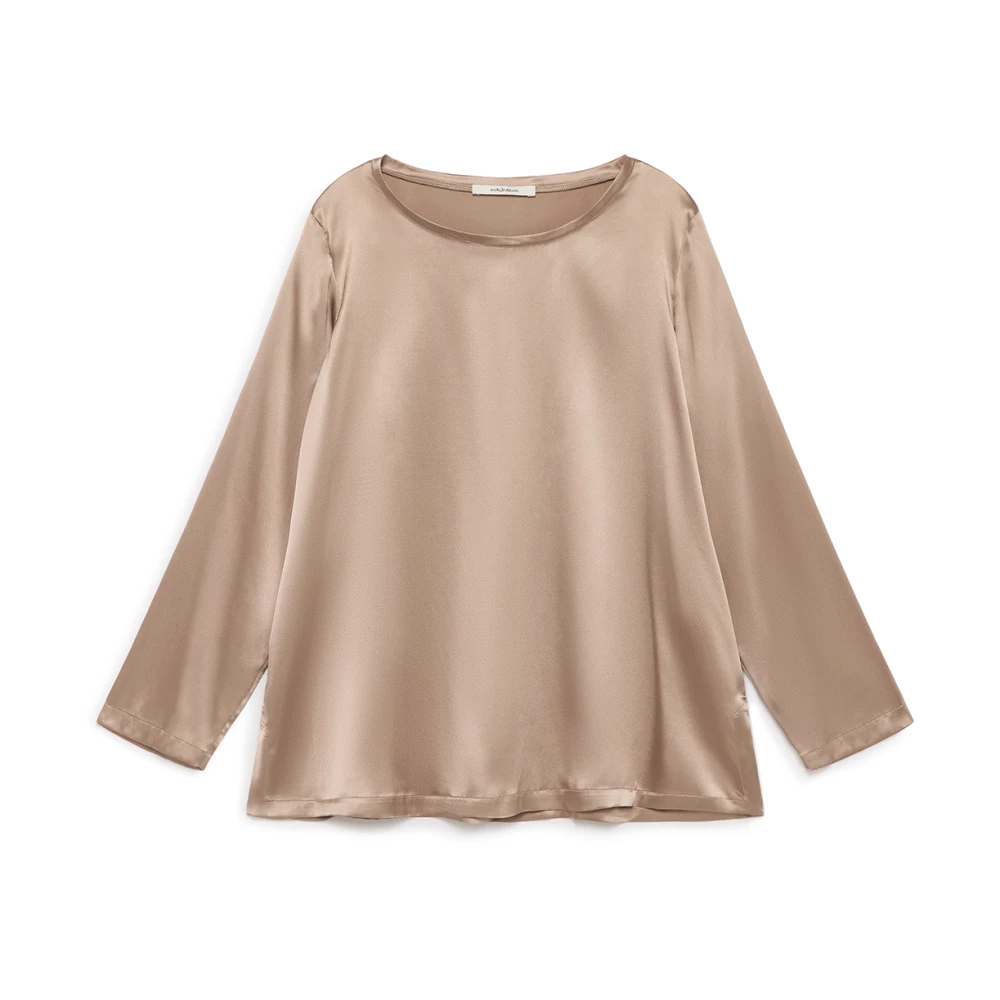 Maliparmi Elegante Satijnen Blouse Gray Dames